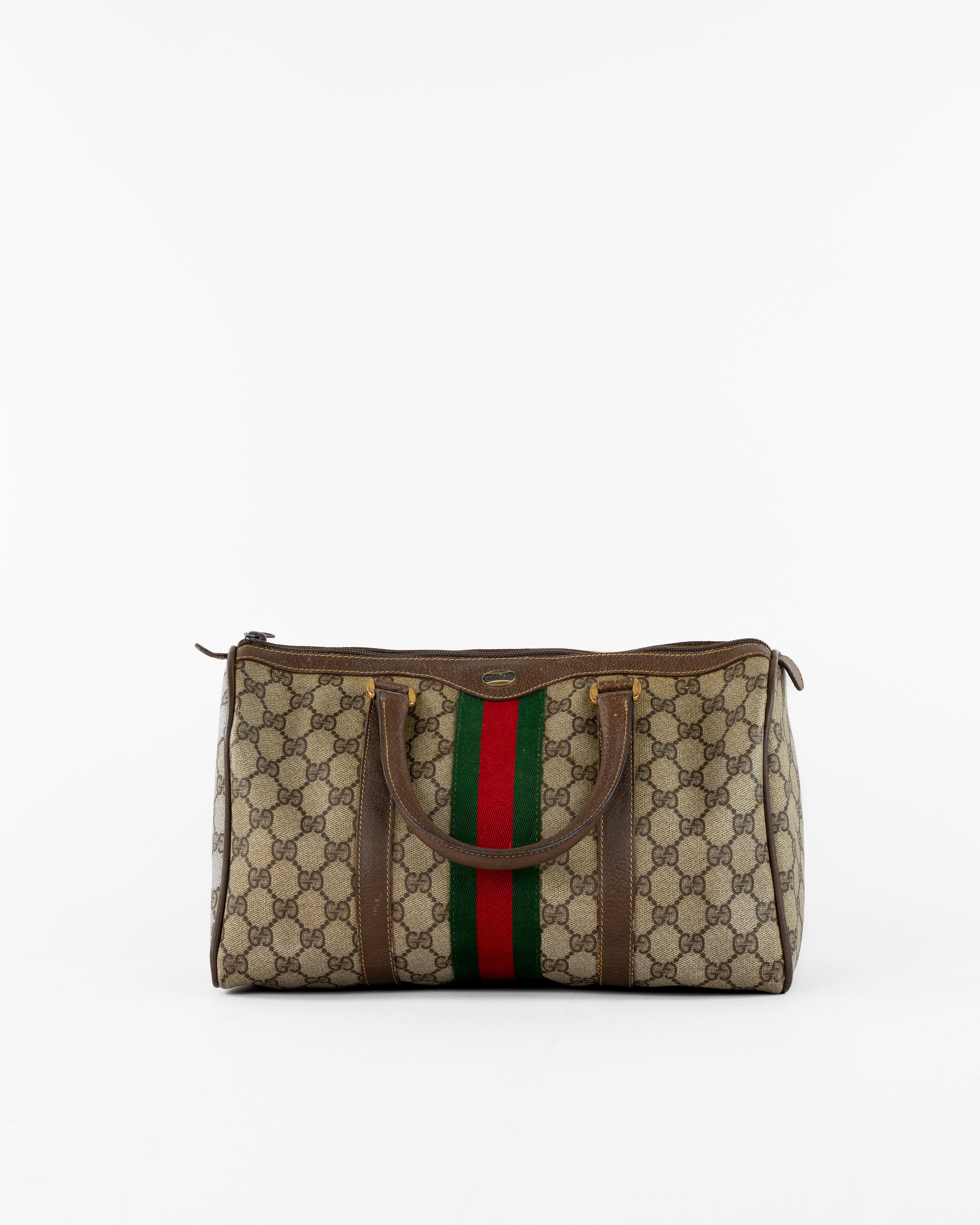 GG Supreme Web Sherry Line Hand Bag PVC Beige Gold