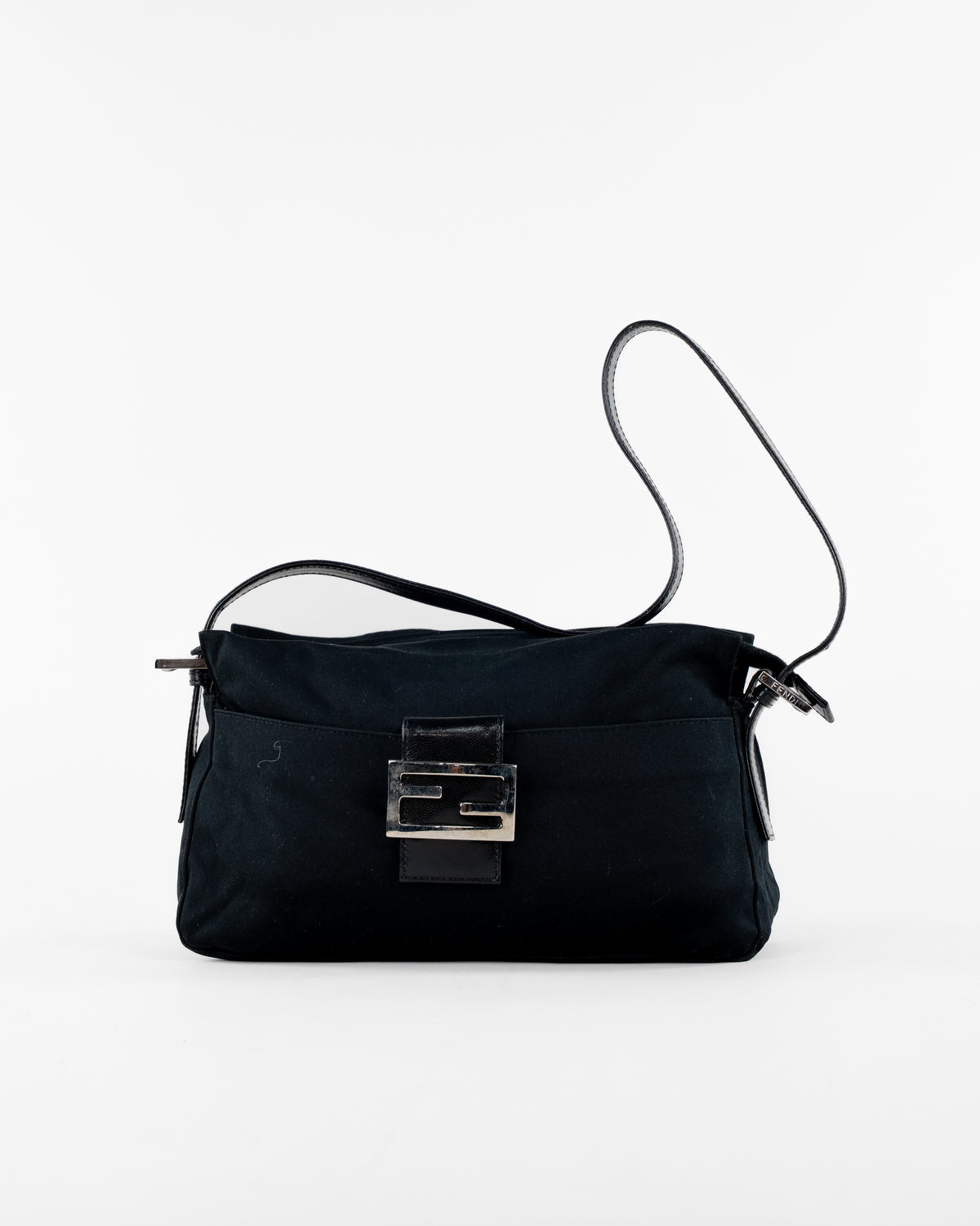 Mamma Baguette Shoulder Bag Nylon Black Silver
