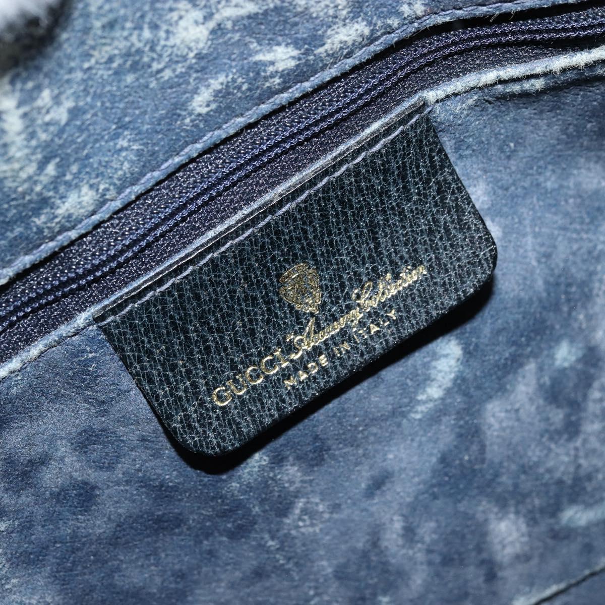 GG Supreme Sherry Line Hand Bag PVC Navy Gold