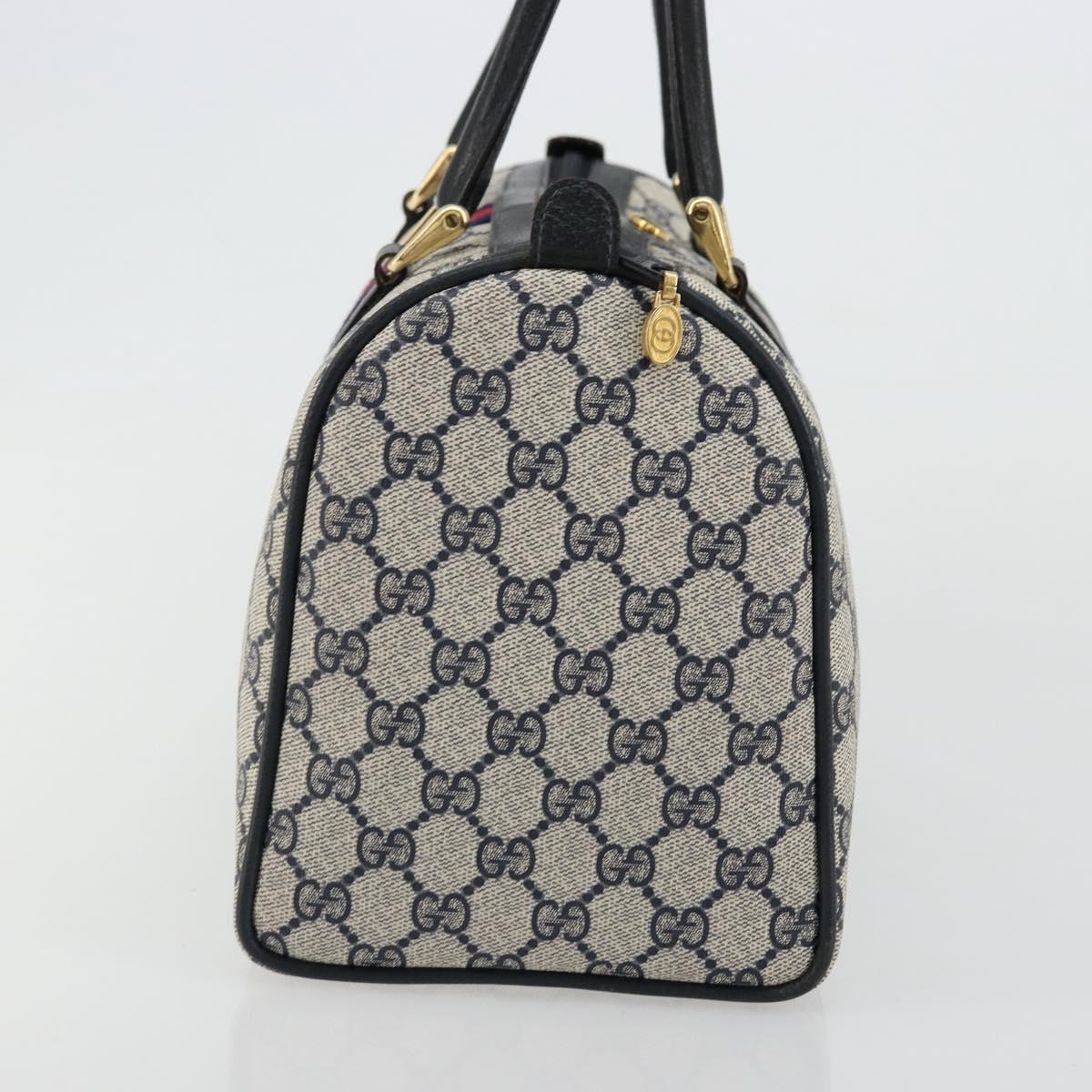 GG Supreme Sherry Line Hand Bag PVC Navy Gold