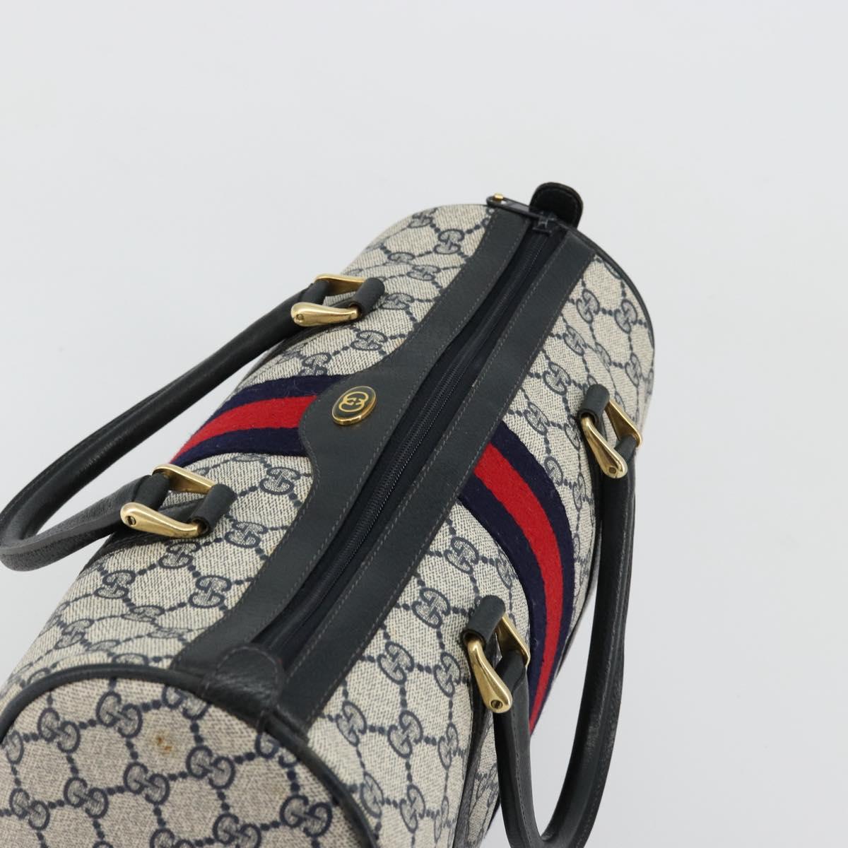 GG Supreme Sherry Line Hand Bag PVC Navy Gold