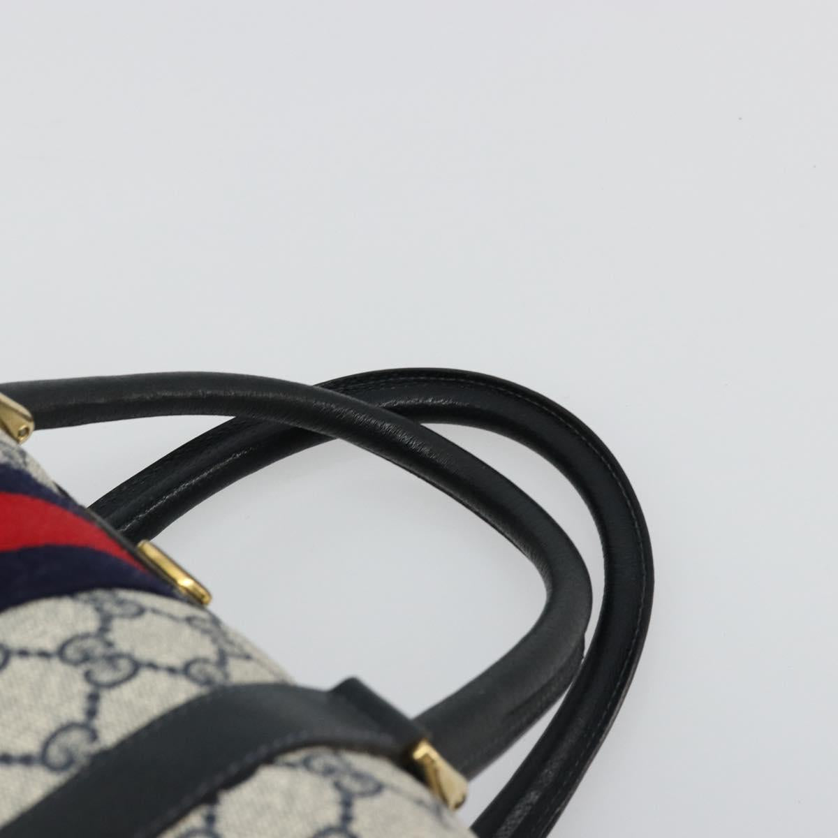 GG Supreme Sherry Line Hand Bag PVC Navy Gold