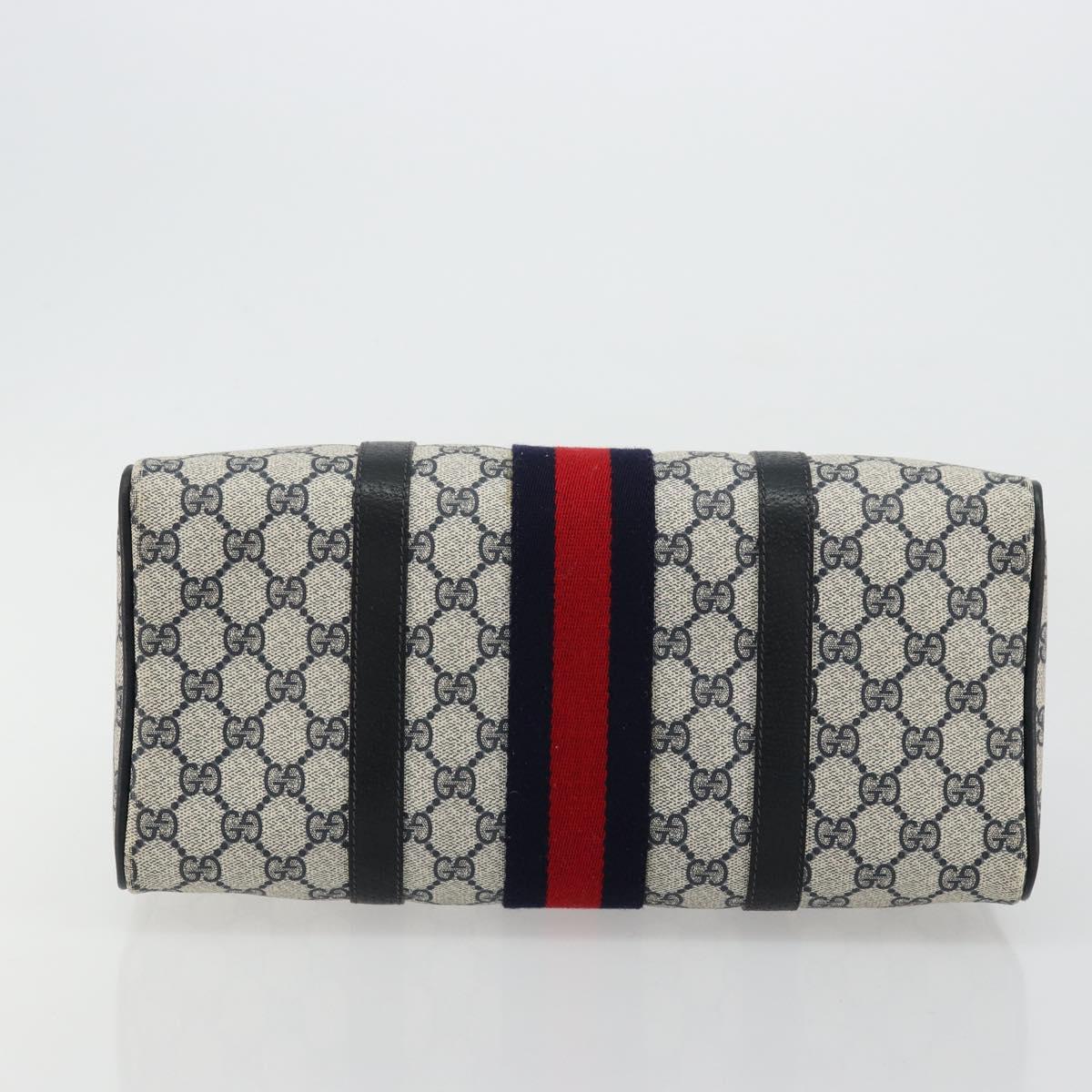 GG Supreme Sherry Line Hand Bag PVC Navy Gold