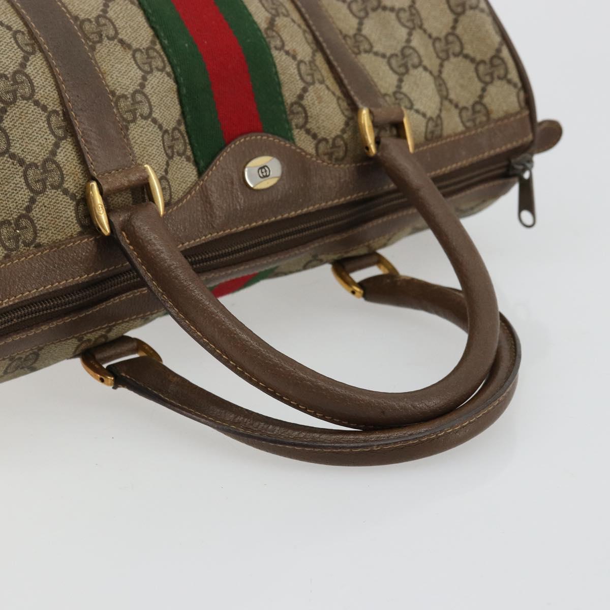 GG Supreme Web Sherry Line Hand Bag PVC Beige Gold