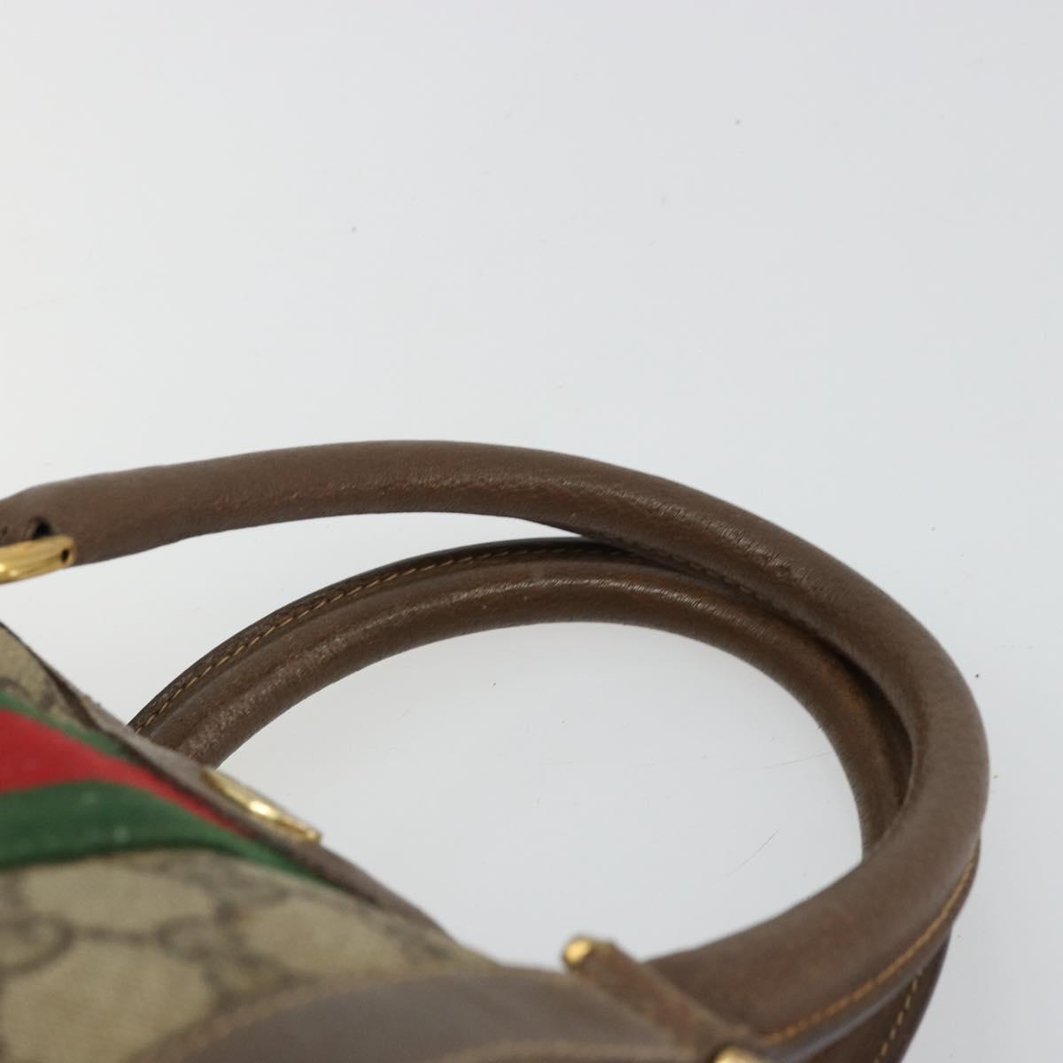 GG Supreme Web Sherry Line Hand Bag PVC Beige Gold