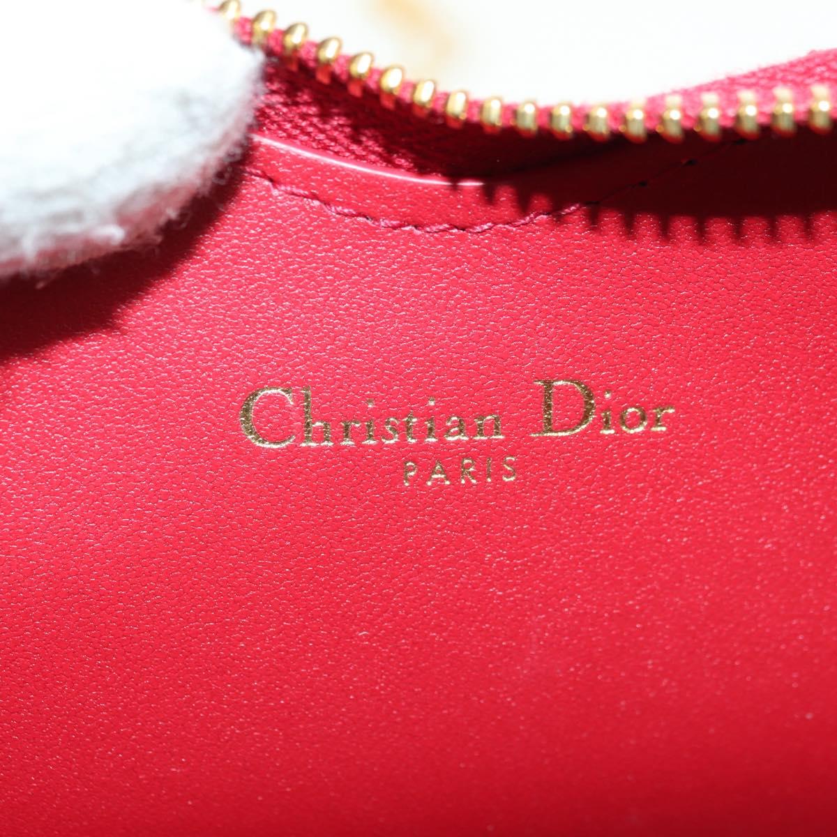 Cannage Caro Chain Shoulder Bag Leather Red Gold