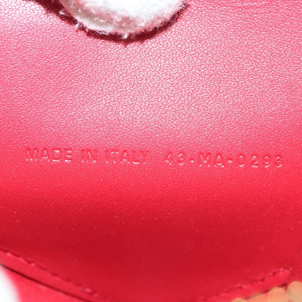 Cannage Caro Chain Shoulder Bag Leather Red Gold