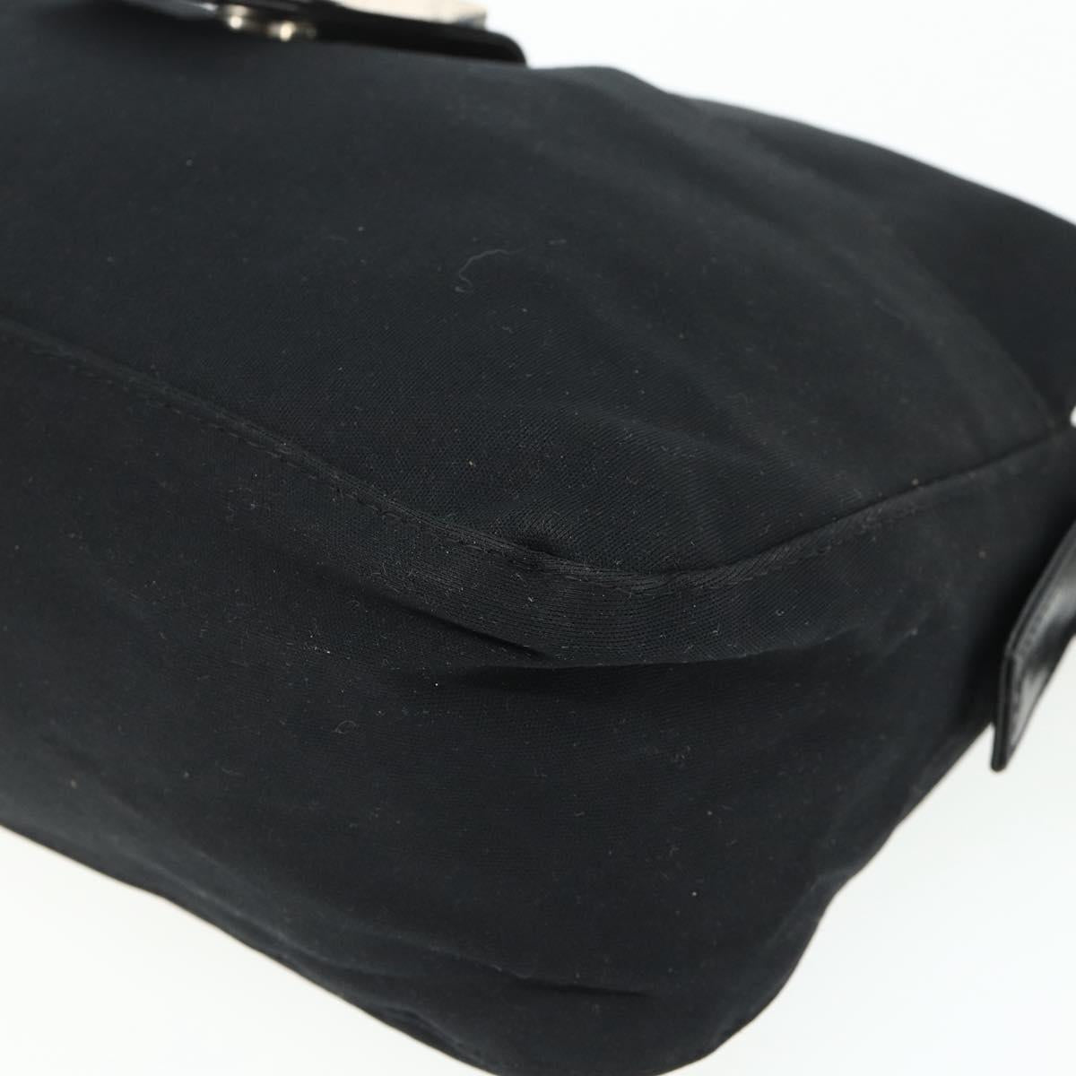 Mamma Baguette Shoulder Bag Nylon Black Silver