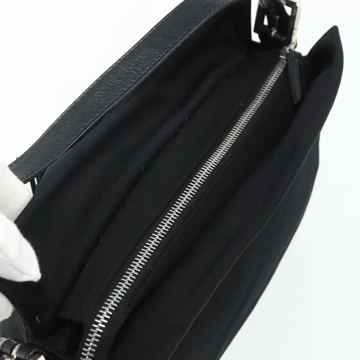 Mamma Baguette Shoulder Bag Nylon Black Silver