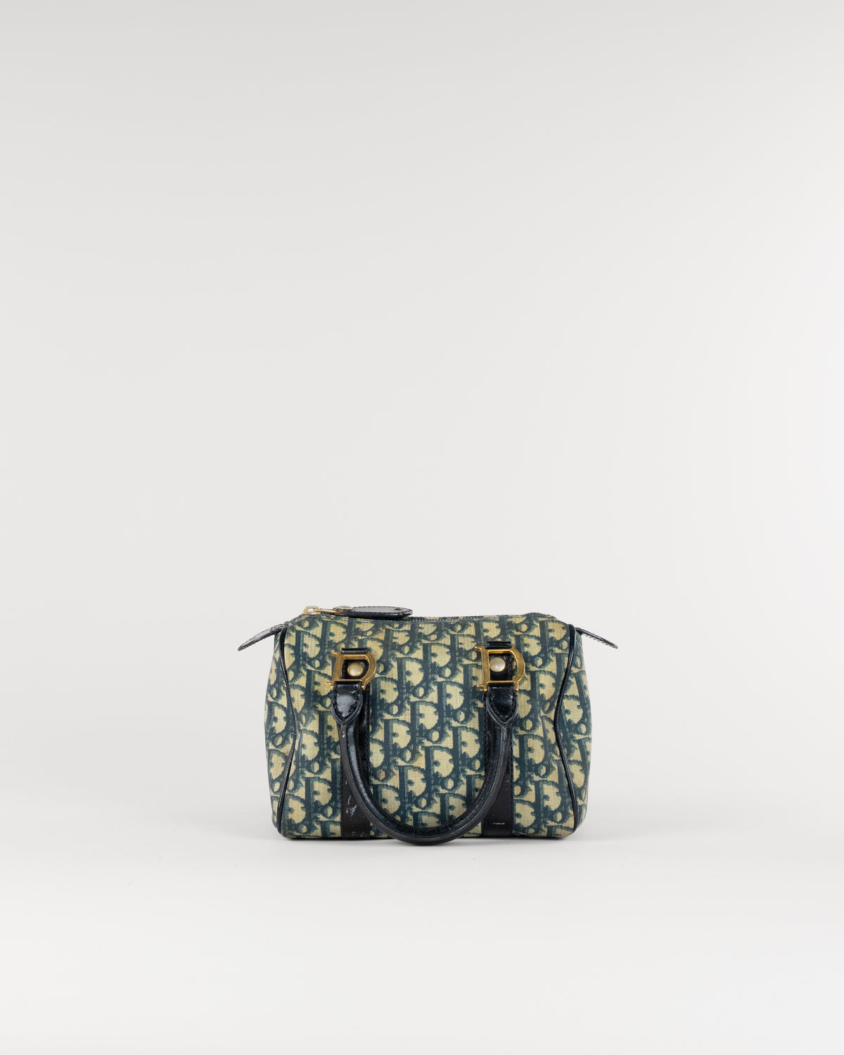 Trotter Canvas Hand Bag PVC Navy Gold