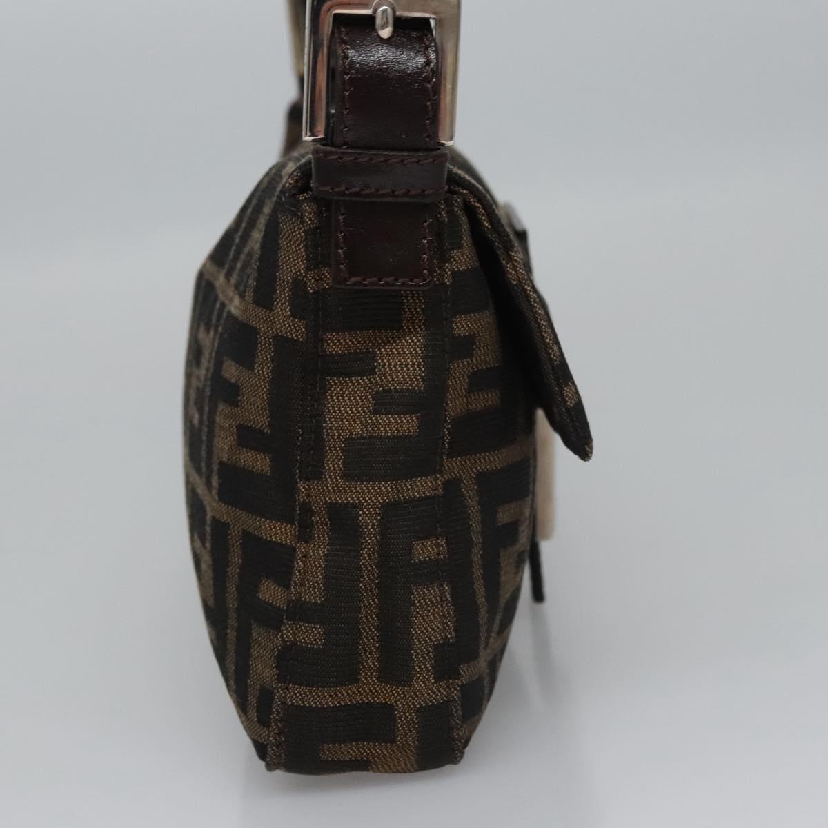 Zucca Canvas Mamma Baguette Shoulder Bag Brown Black Silver