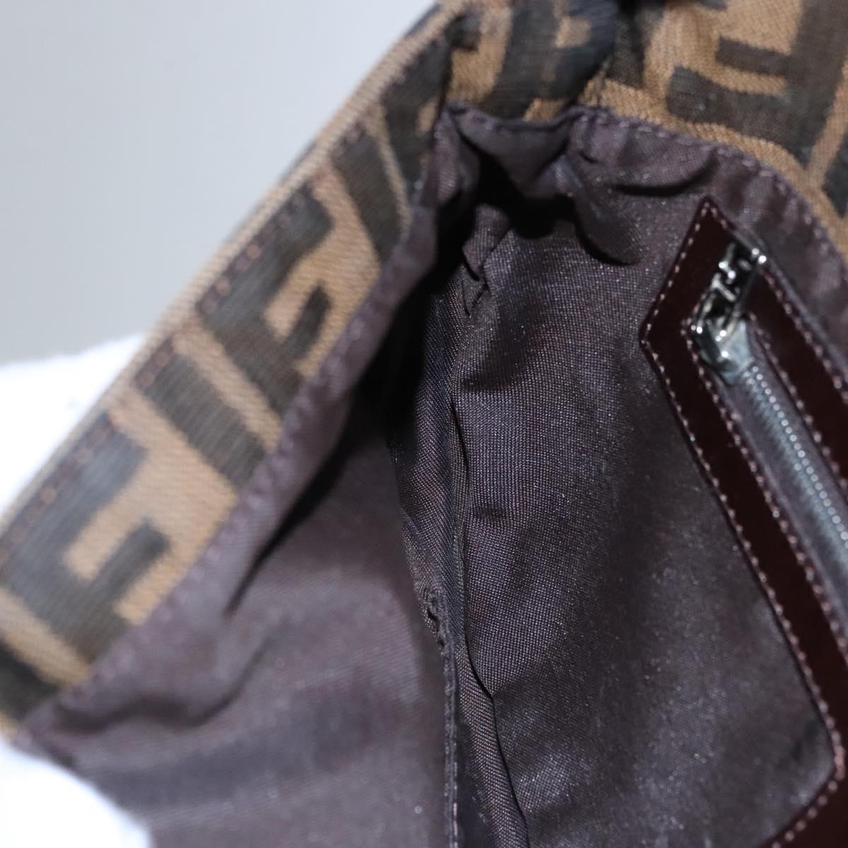 Zucca Canvas Mamma Baguette Shoulder Bag Brown Black Silver