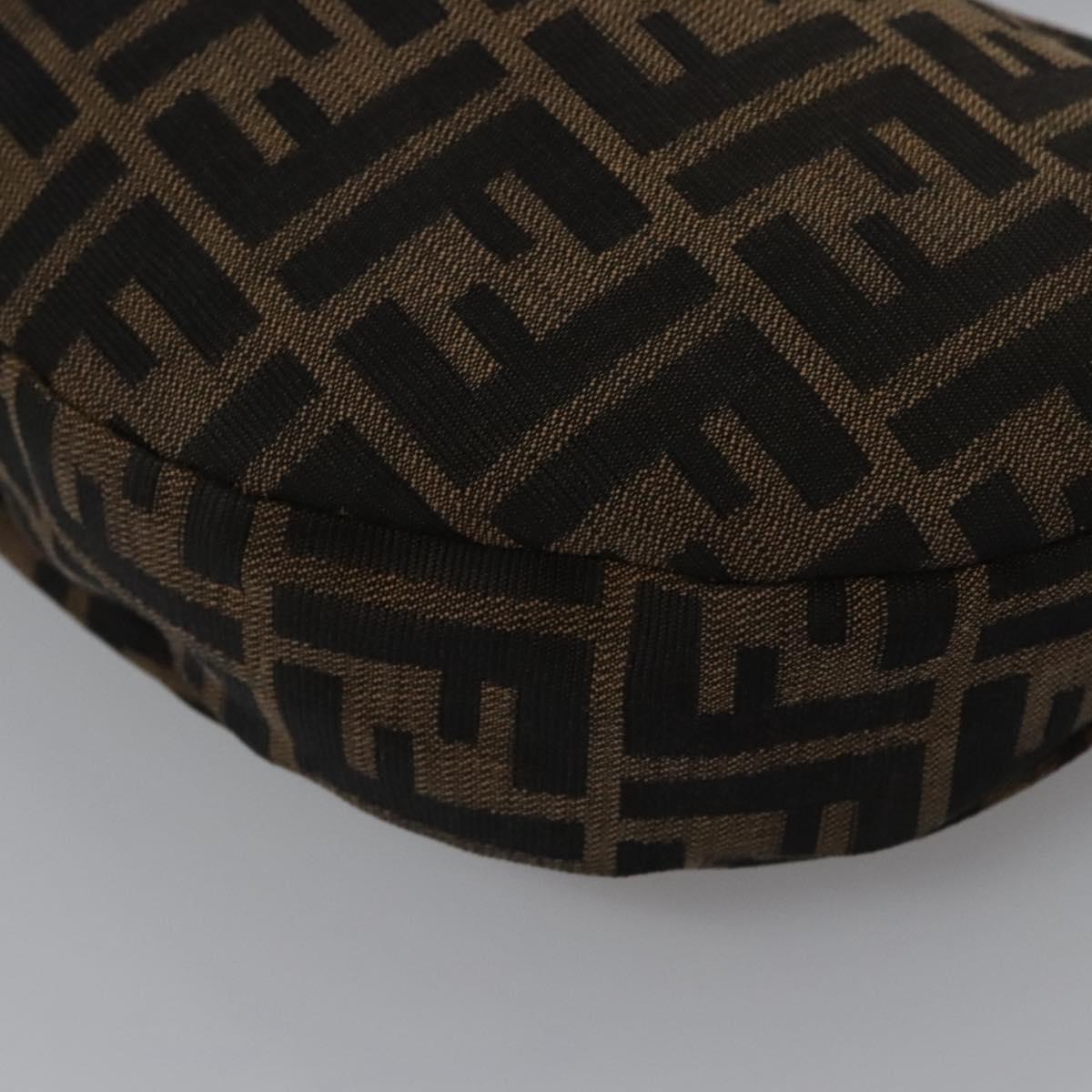 Zucca Canvas Shoulder Bag Brown Black Silver