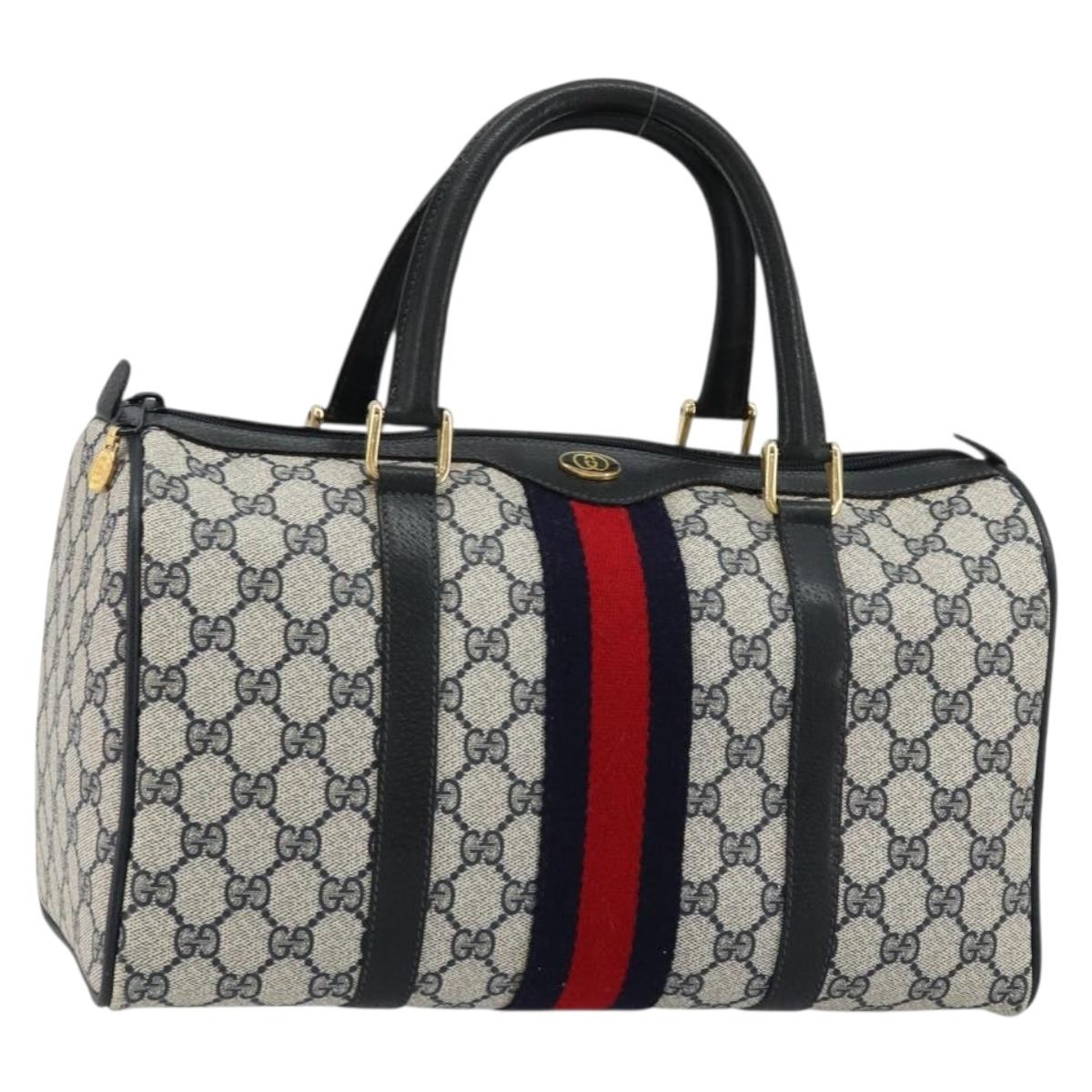 GG Supreme Sherry Line Hand Bag PVC Navy Gold
