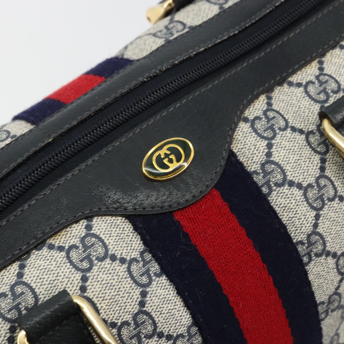 GG Supreme Sherry Line Hand Bag PVC Navy Gold