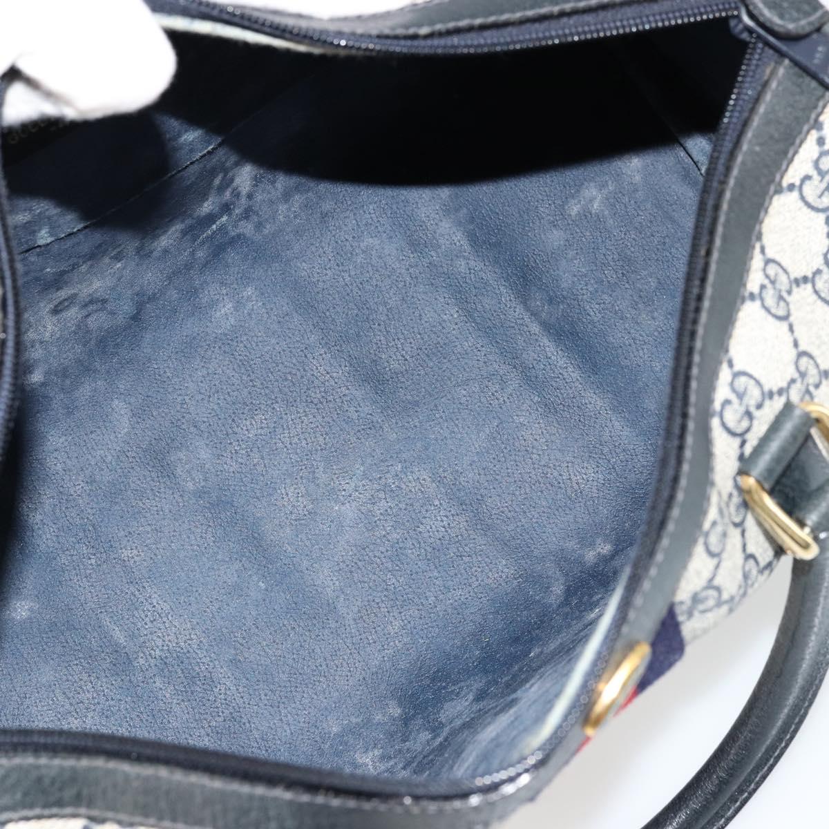 GG Supreme Sherry Line Hand Bag PVC Navy Gold