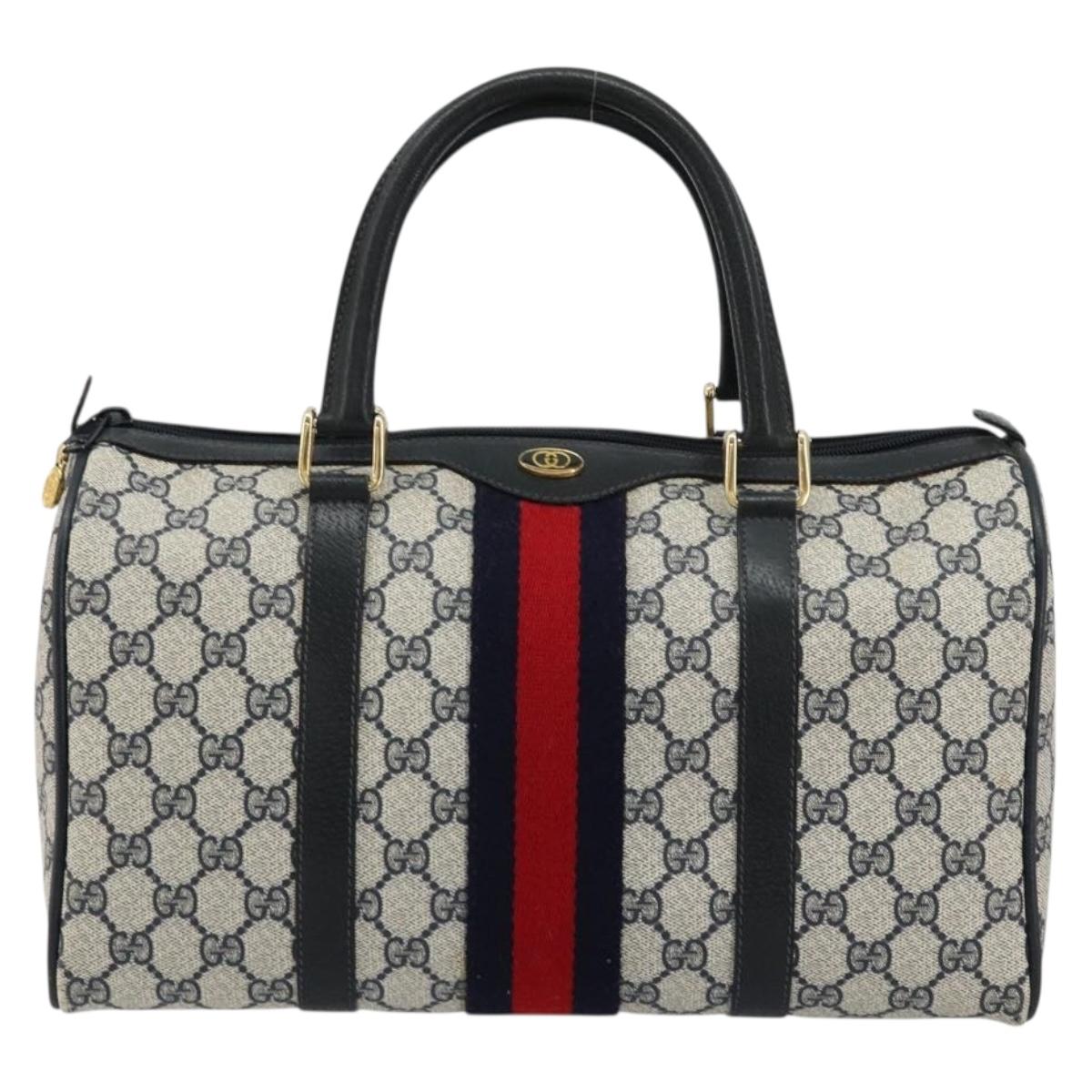 GG Supreme Sherry Line Hand Bag PVC Navy Gold
