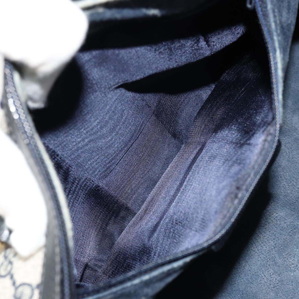 GG Supreme Sherry Line Hand Bag PVC Navy Gold