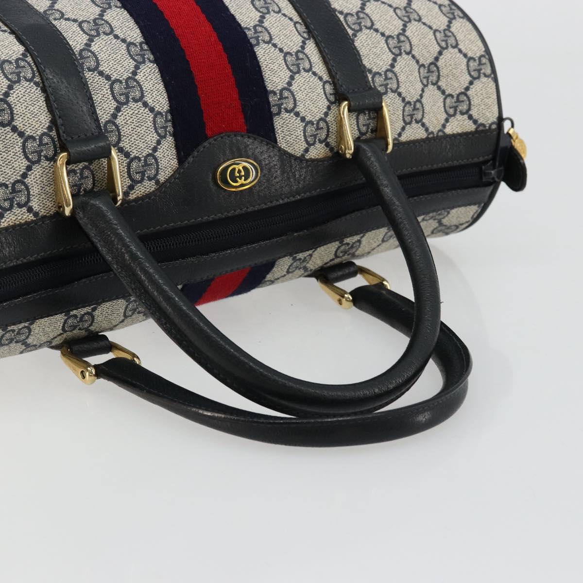 GG Supreme Sherry Line Hand Bag PVC Navy Gold