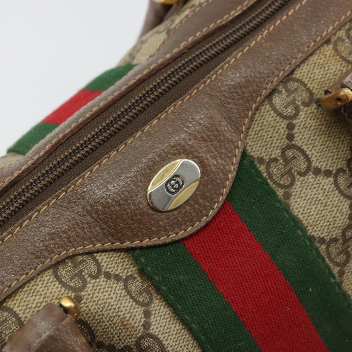 GG Supreme Web Sherry Line Hand Bag PVC Beige Gold