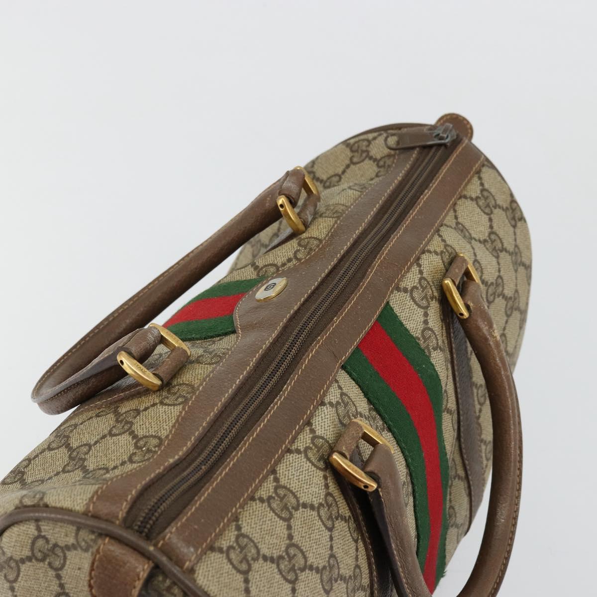 GG Supreme Web Sherry Line Hand Bag PVC Beige Gold