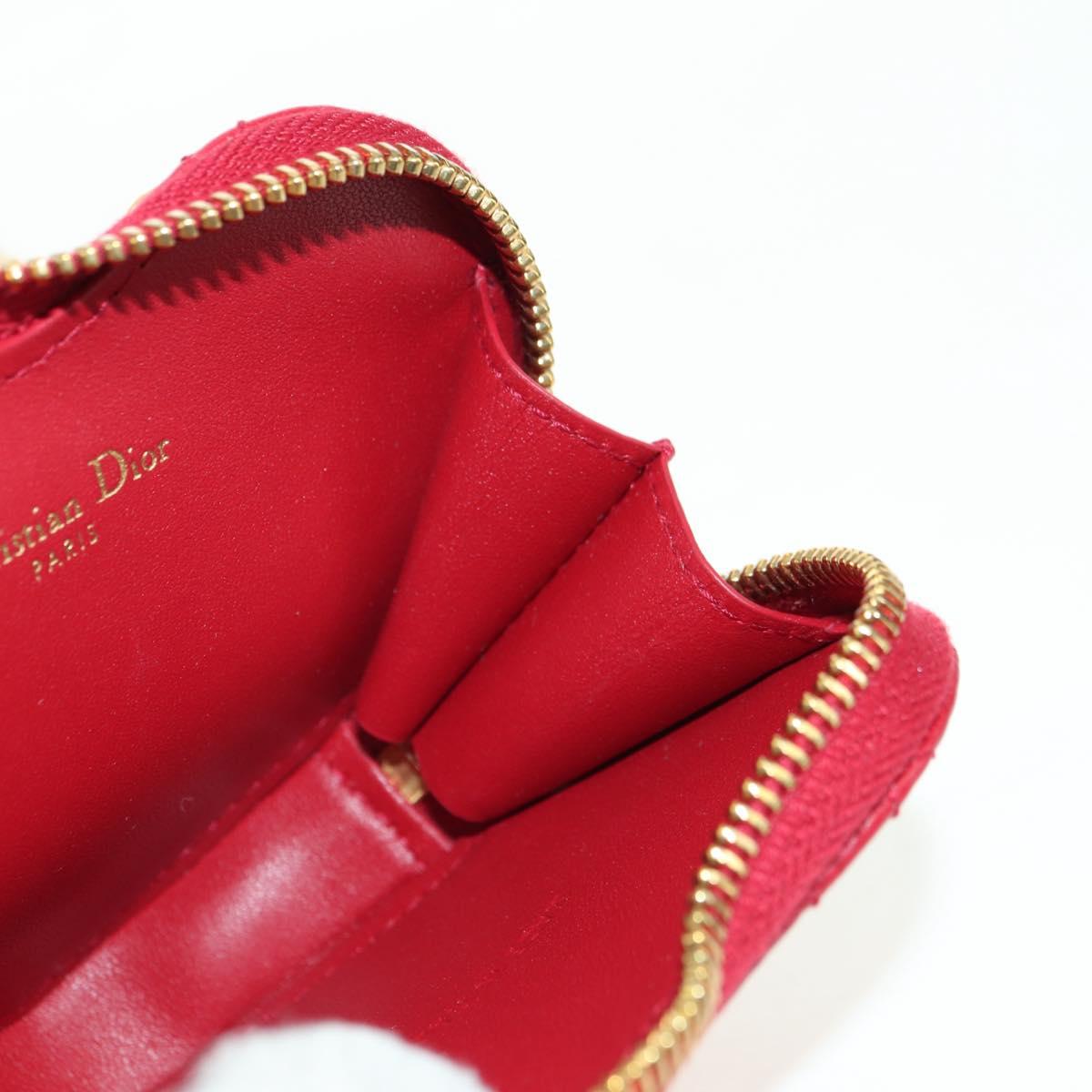 Cannage Caro Chain Shoulder Bag Leather Red Gold