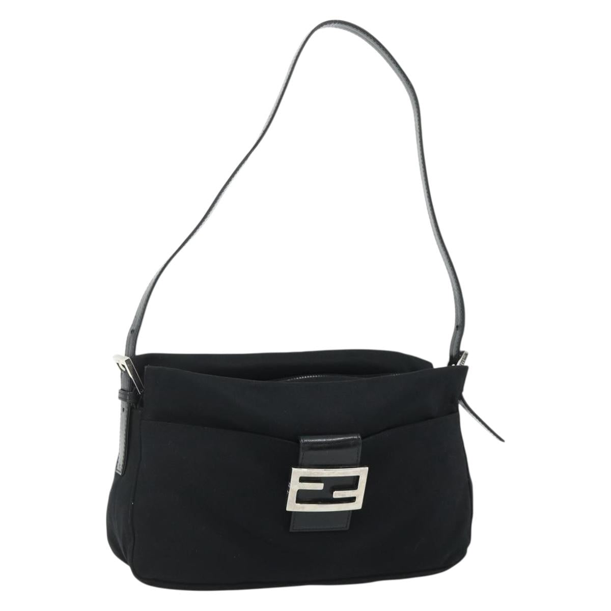 Mamma Baguette Shoulder Bag Nylon Black Silver
