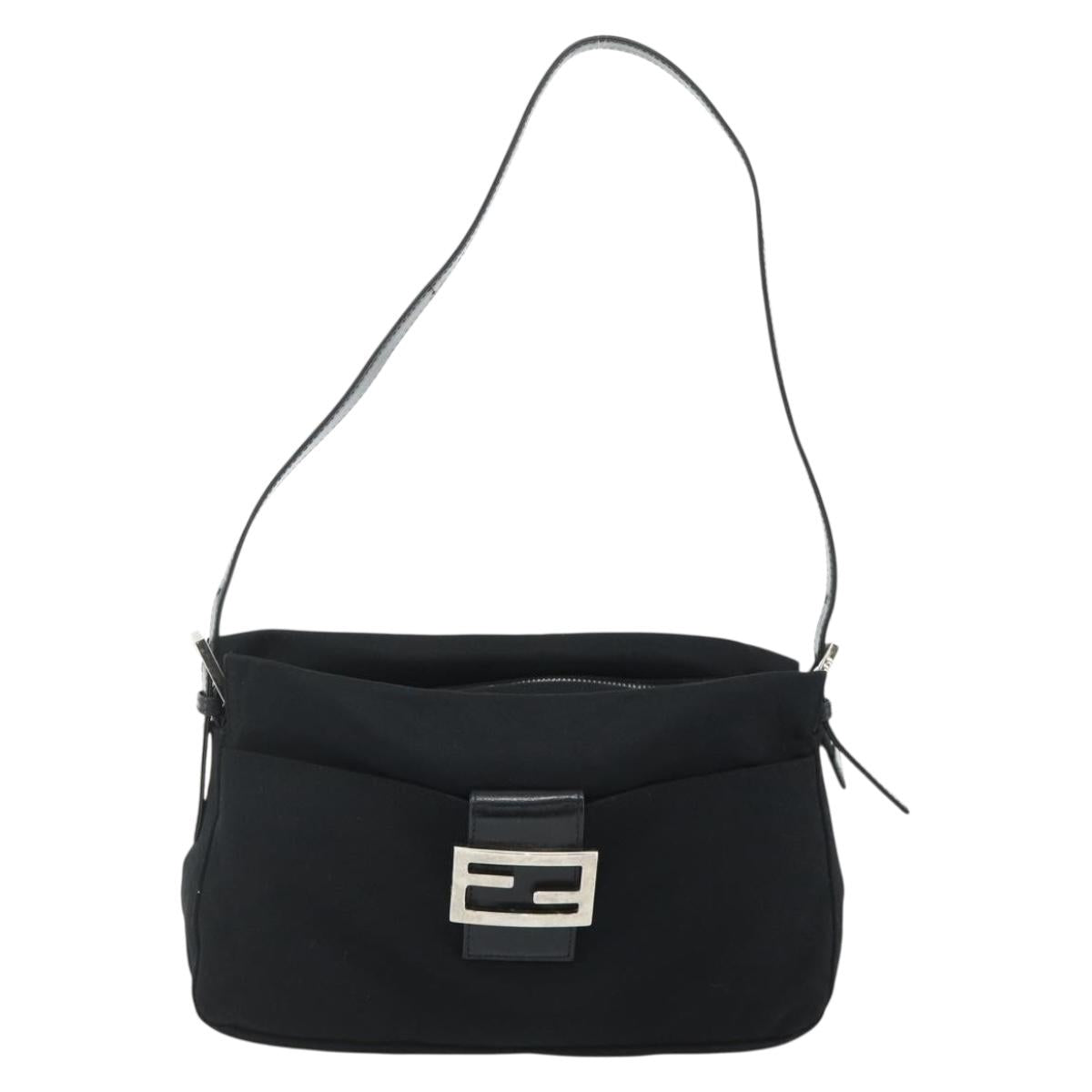 Mamma Baguette Shoulder Bag Nylon Black Silver
