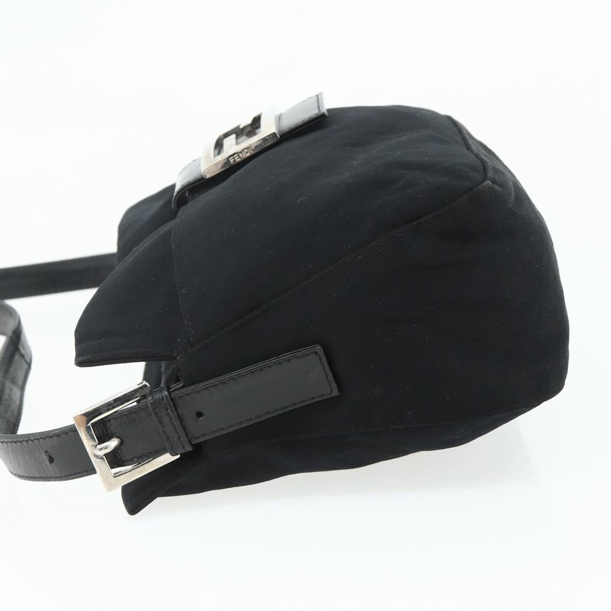 Mamma Baguette Shoulder Bag Nylon Black Silver