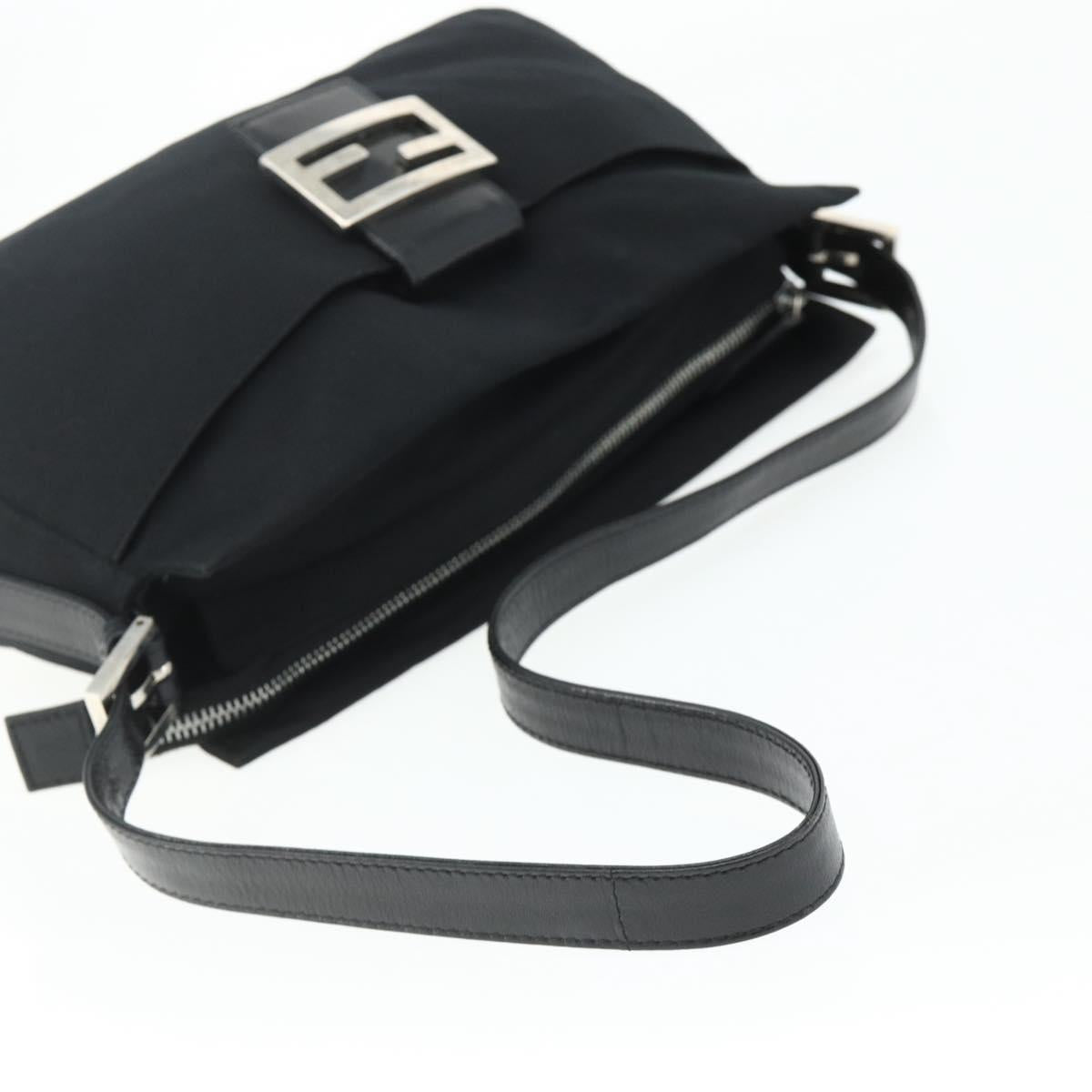 Mamma Baguette Shoulder Bag Nylon Black Silver