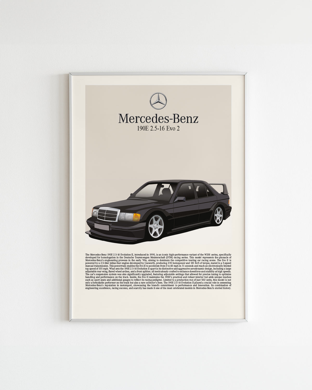 "Mercedes 190E" Poster 
