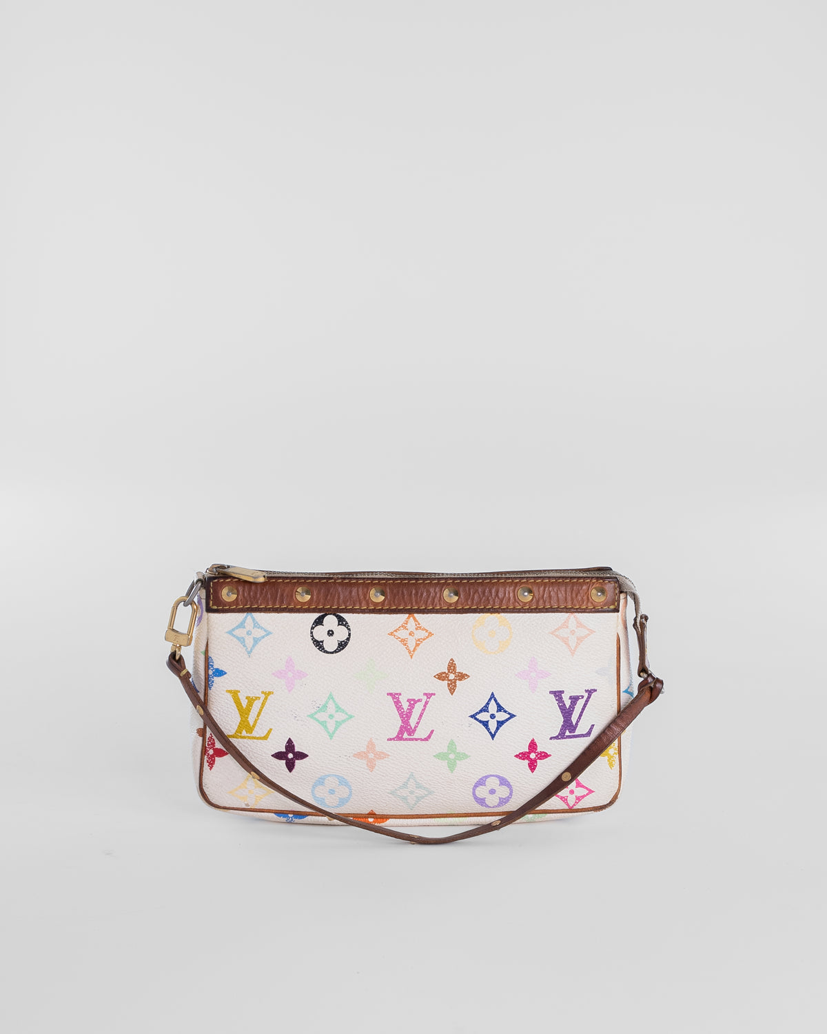 Monogram Multicolor Pochette Pouch White