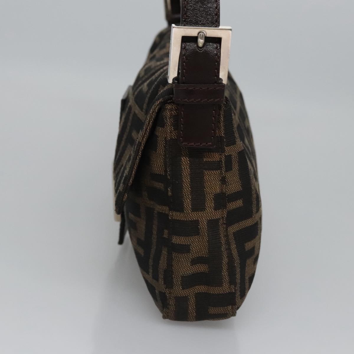 Zucca Canvas Mamma Baguette Shoulder Bag Brown Black Silver