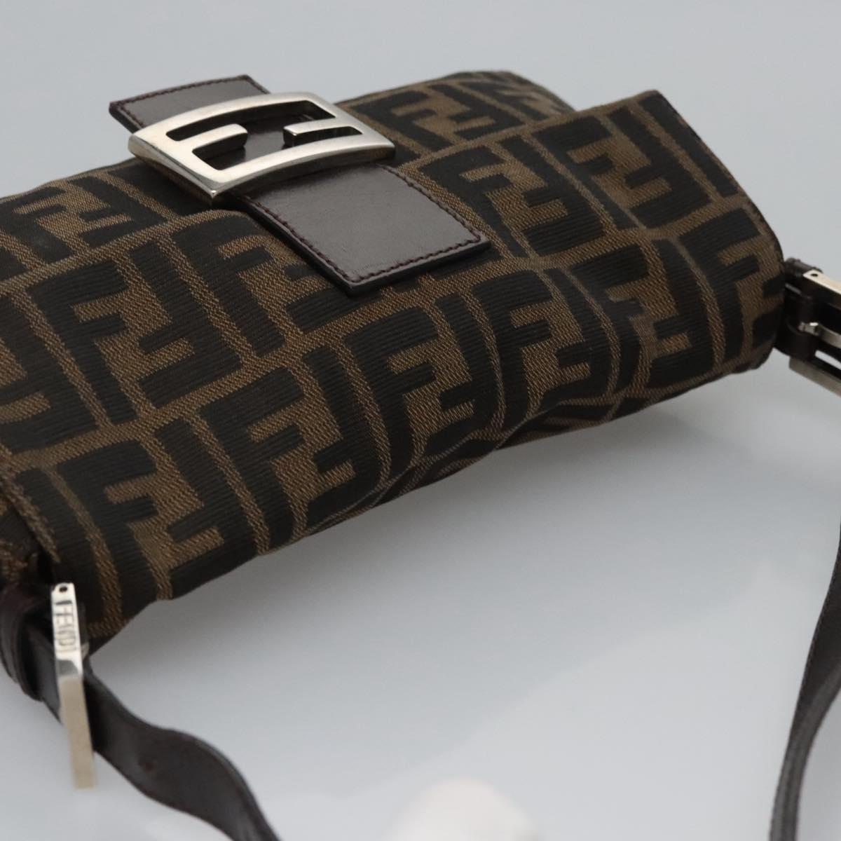 Zucca Canvas Mamma Baguette Shoulder Bag Brown Black Silver