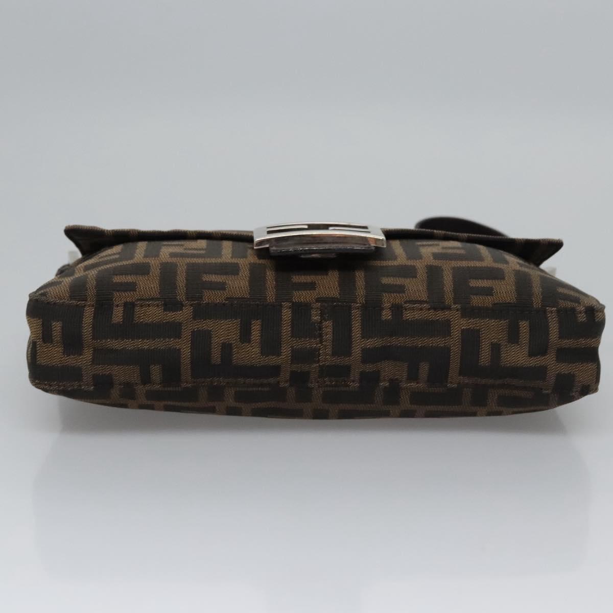 Zucca Canvas Mamma Baguette Shoulder Bag Brown Black Silver