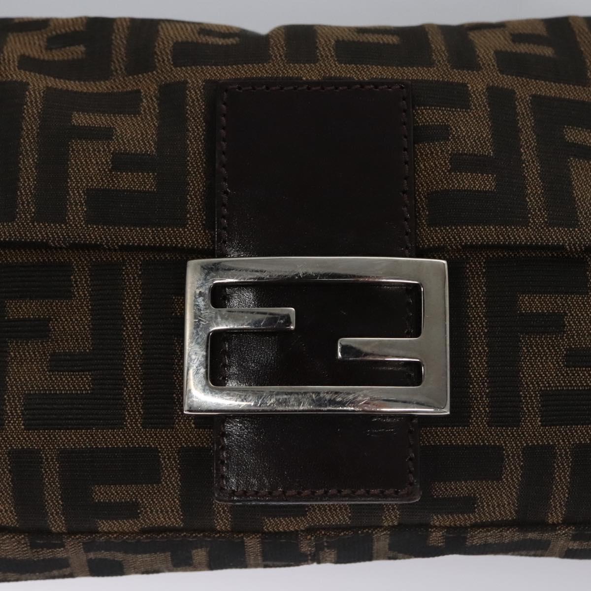 Zucca Canvas Mamma Baguette Shoulder Bag Brown Black Silver