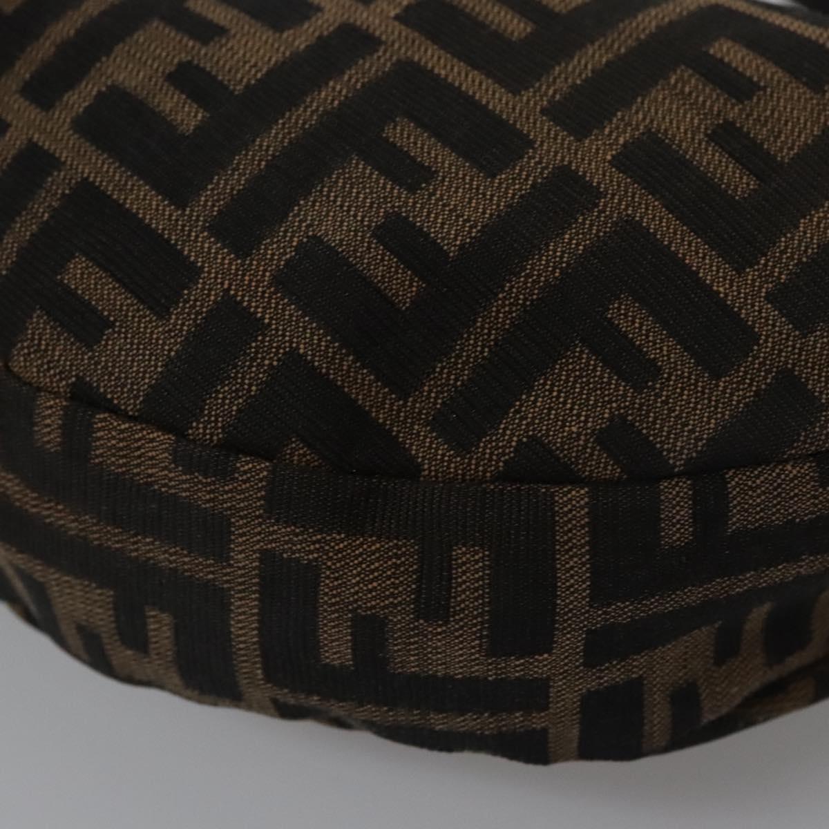 Zucca Canvas Shoulder Bag Brown Black Silver