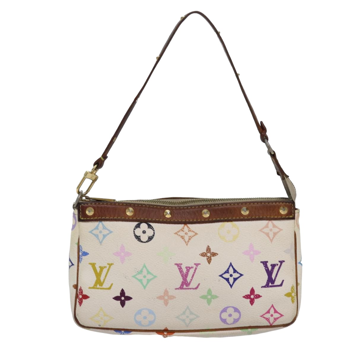 Monogram Multicolor Pochette Pouch White