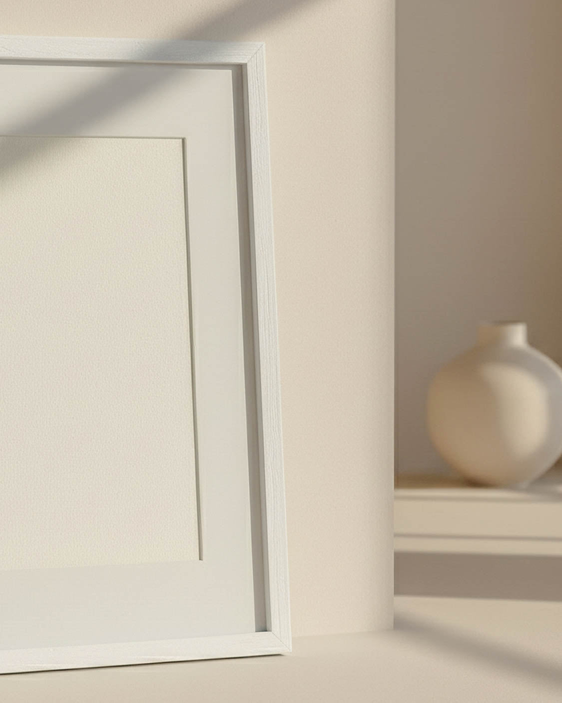 White wooden frame