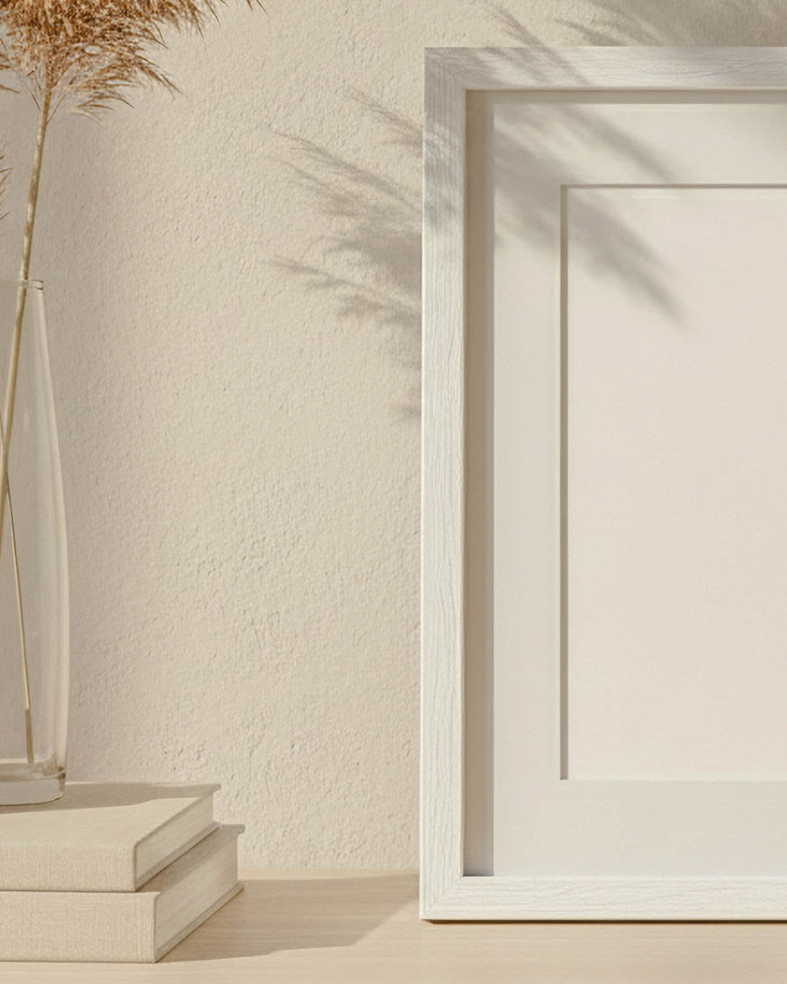 White wooden frame